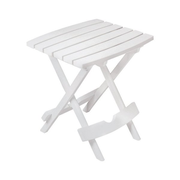 Adams Quik-Fold White Rectangular Resin Folding Side Table 8510-48-3734